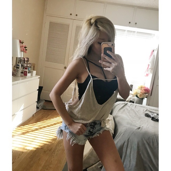 LF Tops - NWT LF Tan Cut Out Tank